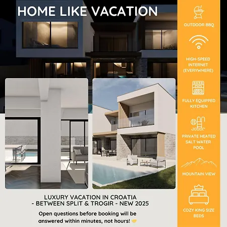 Just Be Light By Trawelltopia - Pool, Wifi 빌라 Kaštela